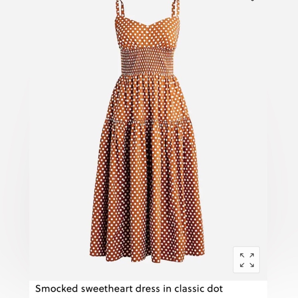 SOLD ON MP DO NOT BUY CREW NWOT SMOCKED SWEETHEART DRESS 🤎🤍